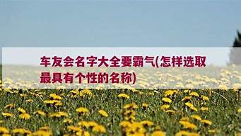 车友会名字_车友会名字大全取名